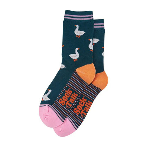 Womens Bamboo Socks - Forest Pink Silly Goose