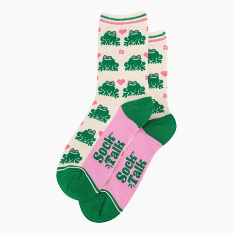 Womens Bamboo Socks - Frog Love