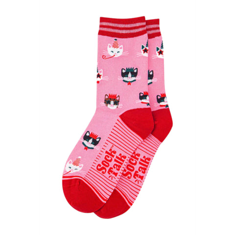Womens Bamboo Socks - Party Cats