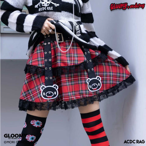 red tartan skirt japanese mini